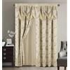 GLORY RUGS Golden Rugs Set di tende in jacquard, di lusso, con mantovana e supporto per camera da letto, soggiorno, sala da pranzo, 112 x 84 cm, ogni collezione Jana (beige)