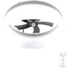 Cecotec Ventilatore da Soffitto con Luce EnergySilence LampAero 650 White Design. Paralume in Vimini, 20 W, Luce LED, Telecomando, Timer Fino a 8 Ore, 3 Velocità, 5 Pale, Estate/Inverno