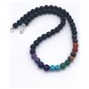 Bundella Gems 7 collane di perle rotonde lisce per pietre preziose Chakra Lava Rock Groundi...