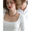 Bundela Gems A++ Collane da uomo e donna con perline in pietra preziosa rotonda liscia occ...