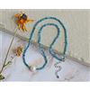 Bundela Gems Collana girocollo 18" perle e neon apatite 2 sfaccettate rotonde 2-3 mm pietr...