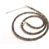 Bundela Gems Collane fatte a mano perle rotonde sfaccettate al quarzo fumè naturale 3-4 mm...
