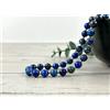 Bundela Gems Lapislazzuli liscio tondo pietre preziose perline oro collane 18"" uomo e donna