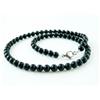 Bundela Gems Collane di perline rotonde lisce in onice nero opaco naturale 18"" uomo e donna
