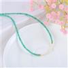 Bundela Gems Perla naturale e onice verde 2 collane di perline rotonde multi sfaccettate 18""