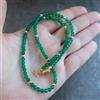 Gemme Bundela Bella collana fatta a mano 18" in onice verde sfaccettata rotonda 2-3 mm...