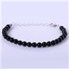 Bundela Gems Bellissimo bracciale per uomo donna con perline tonde lisce in tormalina nera...