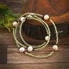 Pacchetto A+++ Nature Peridot & Pearl Sfaccettato Round Gemme Beads Collane fatte a man...