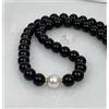 Bundela Gems Bellissima collana da uomo 18" con perle e tormalina nera e pietre preziose r...