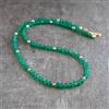 Il mistero delle gemme Bella collana fatta a mano 18" in onice verde sfaccettata rotonda 2-3 mm...