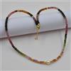 Bundela Gems Collane girocollo perline rondelle sfaccettate delicate in tormalina e perle ...