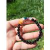Bundella Gems 7 bracciali unisex fatti a mano con pietre preziose rotonde lisce ossidiana c...