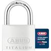 ABUS Lucchetto Titalium 64TI/50 - Lucchetto per Cantina con Corpo in Alluminio Speciale - Passante in Acciaio Temprato - Livello di Sicurezza ABUS 6