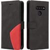 Fatcatparadise Cover per LG K50S, Flip Caso in PU Pelle Case Cover Libro Portafoglio Protettiva Custodia con TPU Sottile Antiurto,[Kickstand][Slot per Schede][Chiusura Magnetica] (Nero)