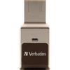 Verbatim Verbatim FingerPrint Secure - Memoria USB 3.0 con lettore di impronte digitali e crittografia dei dati - 32 GB - Marrone/Argento (VERBATIM FINGERPRINT SECURE USB 3.0 WITH 256-BIT AES 32GB) 49337