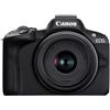 Canon Canon EOS R50, Black + RF-S 18-45 IS STM + RF-S 55-210mm F5-7.1 IS STM Kit MILC 24,2 MP CMOS 6000 x 4000 Pixel Nero (*EOS R50 BK+ RF-S 18-45+ RF-S 55-210 5) 5811C023