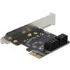 DeLOCK DeLOCK Scheda PCI Express x1 SATA a 4 porte - Fattore di forma a basso profilo (Delock - lagringskontrol - SATA 6Gb/s) 90010