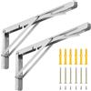 QWORK® 2 Pezzi 400mm Staffe Pieghevoli Pesanti - Acciaio Inossidabile - per Tavolo a Muro e Mensola a Muro, Carico Massimo 150 kg