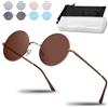 Netrox Occhiali da Sole da Uomo Rotondi Steampunk - Neri o Specchiati, Moda per Uomo e Donna Perfetti per Vacanze, Tempo Libero, Occasioni Speciali, Discoteca, Stile Unisex, Tondi, Specchio (Marrone)