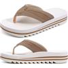 ONCAI Infradito Uomo Sandali Comode Arch Support Rete 2025 Sportivi Ciabatte con Pianella Morbida e Allargata Leggere Antiscivolo Gomma Suole Beige e Bianco Taglia EU 43.5
