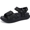 ONCAI Trekking Sandali Donne,Arco Supporto Hiking Sandals con Ortopedico Outdoor Poggiapiedi per Fasciite Plantare, Acqua Piattaforma Sportivi Slides con 3 Cinghia Regolabile Glitter Nero Taglia 40
