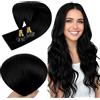 RUNATURE Extension Cheratina Capelli Veri 60cm Nero #1 Naturali Remy Extension Cheratina Capelli Veri Nero U Tip Keratina Extension Capelli Lisci 50 Ciocche/50g