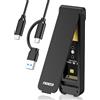 FIDECO Case SSD M.2 NVMe, 10Gbps Adattatore NVMe USB, USB 3.2 Gen2 SSD M2 NVMe per NVMe PCIe M-Key/M+B Key, Design Sandwich, Installazione Senza Strumenti, Supporto UASP e TRIM