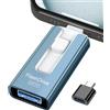 GNASEET Chiavetta USB 256GB per lPhone, Pen Drive USB C, Chiavetta lphone per Scaricare Foto, 4 in 1 Memoria Esterna lphone con iOS,Android,Micro USB,Tipo C/Smartphone, Laptop, PC
