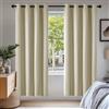 Deconovo Tende Oscuranti per Interni 2 Pezzi 210 CM Altezza, Termiche Isolanti, Anti-Rumore, con Anelli, Ideali per Camera da Letto e Soggiorno, 140x210 CM, Beige Scuro