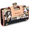AFKOMST Donna Pelle PU Lunga Portafoglio Grande Portafogli Donna con Portamonete, con 10 Slot per Carte e Clip, Zero Borsa con Fibbia nel Mezzo, Beige, 18 cm