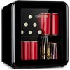 KLARSTEIN Frigorifero PopLife Mini Bar, Frigorifero retrò, 0-10°C, Solo 39 Db, 48 L, Ecologico, Porta a Doppio Vetro, Design retrò, Nero
