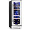 KLARSTEIN Cantinetta Vino Design da Incasso, Cantinetta Vino Refrigerata a Zona Doppia per Vino Rosso, Bianco e Birra, Controlli Touch, Frigo Vino Cantinetta per Esterno/Interno, 53L, 17 Bottiglie