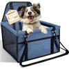 CIMOYBAI Seggiolino auto extra stabile per cani di piccola e media taglia, pieghevole, colore: blu navy
