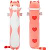 Mewaii Peluche Gatto che Respira Cuscino Lungo 110CM Gigante Cuscino di Peluche Kawaii Giocattoli Abbraccio Stitch Morbido Pupazzo Natalizi Regalo per Ragazza (Rosa)