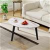 WDSHIYI Grande tavolino ovale in legno espresso, metà secolo, moderno, unico, retrò, rustico, per soggiorno, casa, ufficio, facile da montare, 85 x 48 x 40 cm