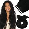 Moresoo Extension Capelli Veri Biadesivo 50cm Uso Quotidiano #1 25g 10pz | Facile Manutenzione, Integrazione Perfetta, Foltezza Immediata, Look Elegante, Look Sofisticato