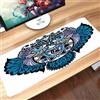 Acer Gaming Mouse Mat, Rubber Base, Tribal, Owl, Bird, Animal with Paisley Tattoo Des