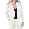 Nlaayong Tailleur Donna Eleganti-Blazer nero da donna in pizzo corto, giacca per il tempo libero, colletto alto, per lavoro, ufficio, giacche sportive, tempo libero, giacca da matrimonio
