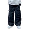 Generic Pantaloni Cargo Larghi da Ragazzi,Pantaloni in Denim Baggy Leggeri Pantalone Casual con Vita Alta Jogging Morbidi Danza Plain Primavera Estate