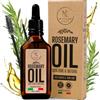 MatiLab Olio al Rosmarino per Capelli Stimola la Crescita e Previene la Caduta Rinforzante con Lino e Biotina Nutre il Cuoio Capelluto Secco Infoltisce Ciglia e Sopracciglia Made in Italy 100%