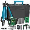 RINOXAR Livella Laser con Treppiede, 4x360° 16 Linee Livella Laser Autolivellante Professionale, Livello Laser Verde con Modalità Impulsi, 2xBatterie, Tipo C, Telecomando, Display Digitale- Trueline EXTREME