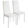THINFAR Set 6 pz Sedie Sala da Pranzo Moderne in Tessuto Stoffa con Schienale Alto,Sedie da Cucina Tessuto Moderne,Sedie Pranzo Tessuto Moderne (Bianco-2)