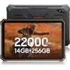 Blackview Active 8 Rugged Tablet, Batteria 22000mAh, 10.36'' 2.4K Display Android 13 IP68 Tablet,12GB+128GB(1TB Extend),Dual SIM 4G,13MP+18MP Fotocamera,Quad Stereo Altoparlante,NFC GPS Arancione