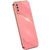 Topme Custodia in Silicone per Samsung Galaxy A70 (6.7 Inches), [ Cover per Telefono in Stile Bordo Dorato] - Rosso