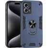 ILING Cover per Motorola Moto G13/Moto G23/Moto G53 5G, Militare Custodia con Stand Supporto Magnetico Anello a 360° [Supporto Magnetico] Opaca Silicone PC + TPU Bumper Antiurto Case (Blu)