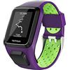 Keweni Compatibile con Cinturino Tomtom, Cinturino in Silicone di Ricambio per Tomtom Adventurer Golfer 2 / Runner 2/3 Spark/Spark 3 (Viola Verde)