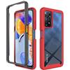 ESTH® Cover per Xiaomi Redmi Note 12 Pro 4G Custodia in Silicone a Antiurto 360° con Protezione dello Schermo, Rugged Doppia Bumper Trasparente Case Integrale Cover, Rosso