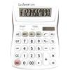 Lexibook - Calcolatrice da Ufficio a 10 cifre con schermo inclinato - Funzione di base e memoria - Tasti e schermo grandi per ufficio, scuola, casa - Solare e batterie - Bianco/Grigio - C210
