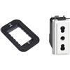 Bticino Living Now Supporto 3 moduli, nero & Living Now Presa Bipasso, Bianco