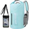 ENONEO Borsa Impermeabile 10L 20L 30L Dry Bag Waterproof Sacche Stagne Impermeabili Zaino Stagno Grande Sacca Impermeabile Piscina con Tracolla per Campeggio Kayak Pesca Rafting Nuoto (20L, Blu)